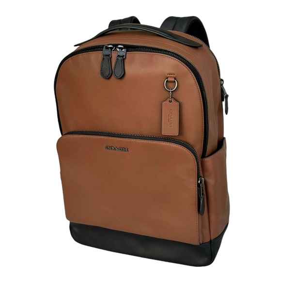 Coach Graham Limited Saddle Brown Calf Leather Full Size Backpack Men’s - Picture 3 of 17